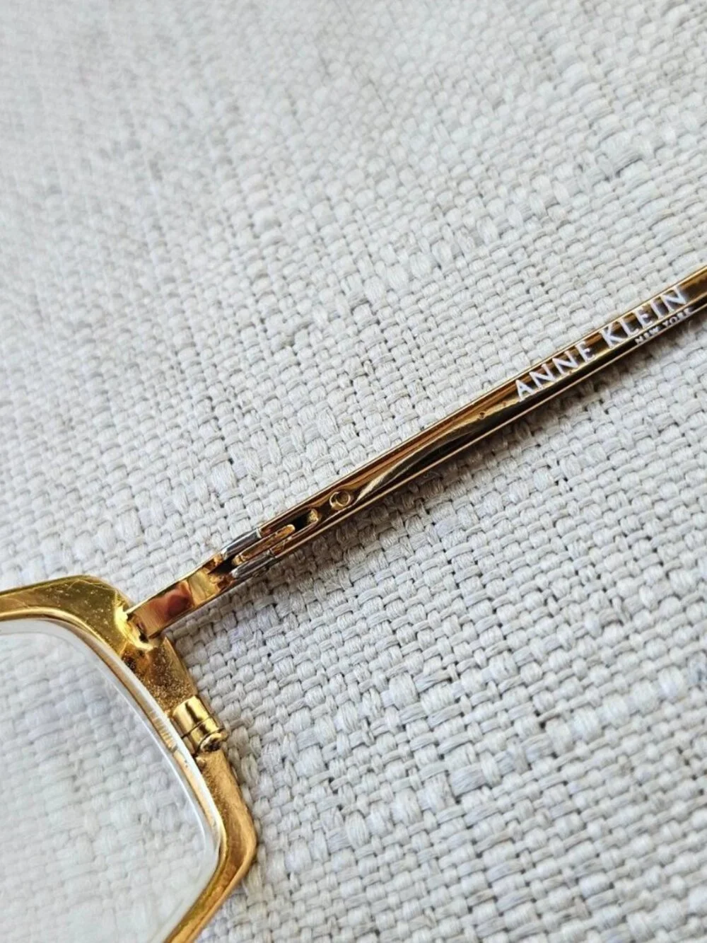 Vintage Anne Klein Women Eyeglasses Frame Gold Tone Eyewear AKNY9084 Glasses